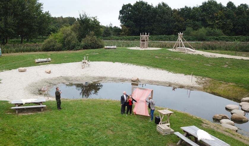 De nieuwe natuurspeeltuin. Deze foto is met een drone gemaakt en aangeleverd door Staatsbosbeheer.