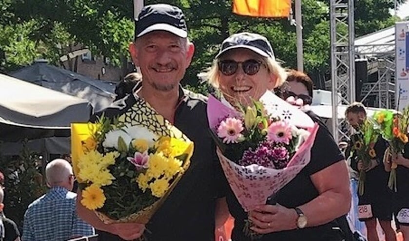 Marga Jordaans wist de zware tocht met steun van haar broer te volbrengen.