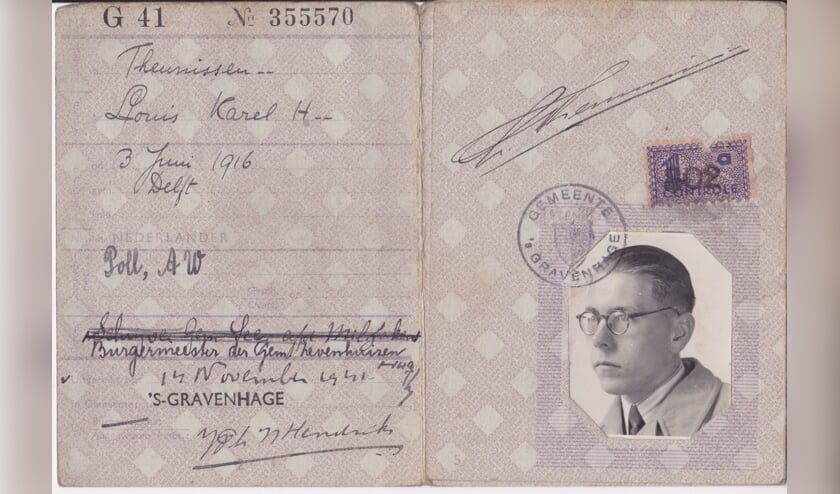 Het identiteitsbewijs van Louk Theunissen.