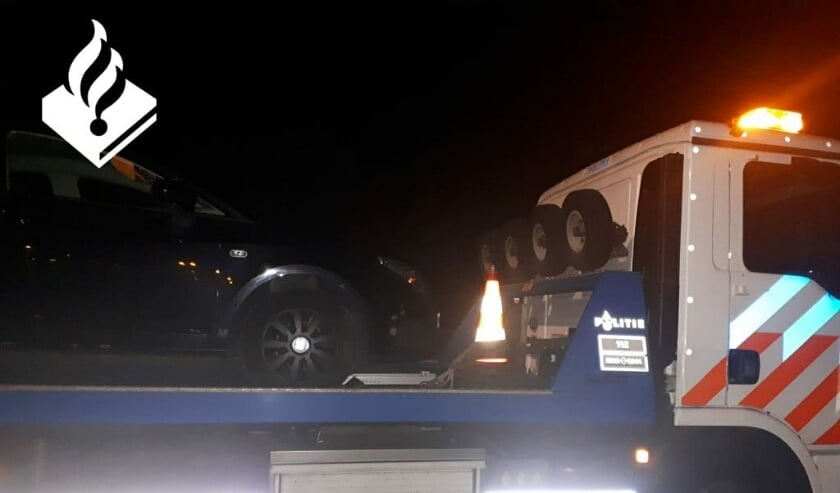 De auto is in beslag genomen op de snelweg nabij Moordrecht.