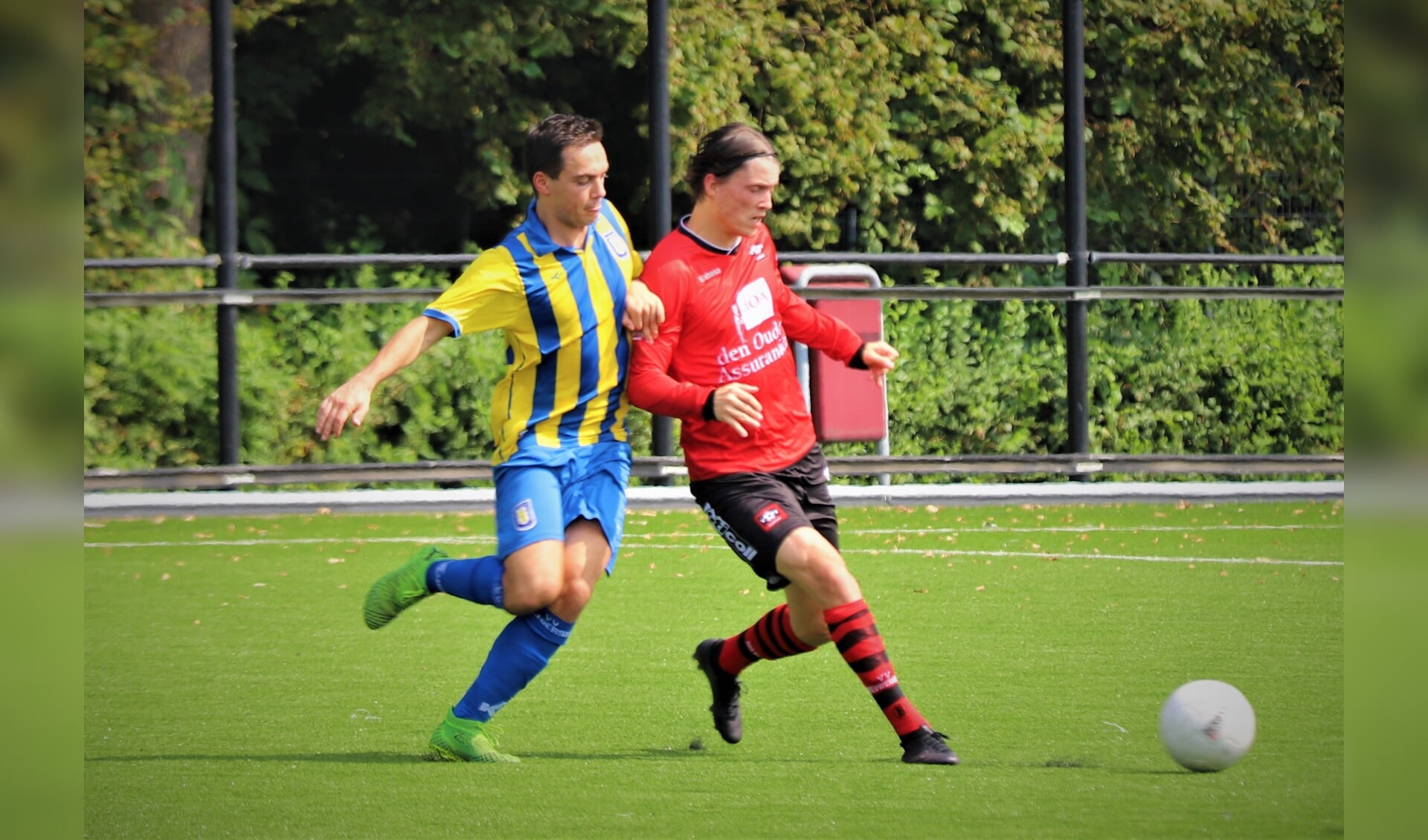 Shane van den Engel in de eerder gewonnen oefenwedstrijd tegen Hillegersberg (1-0).