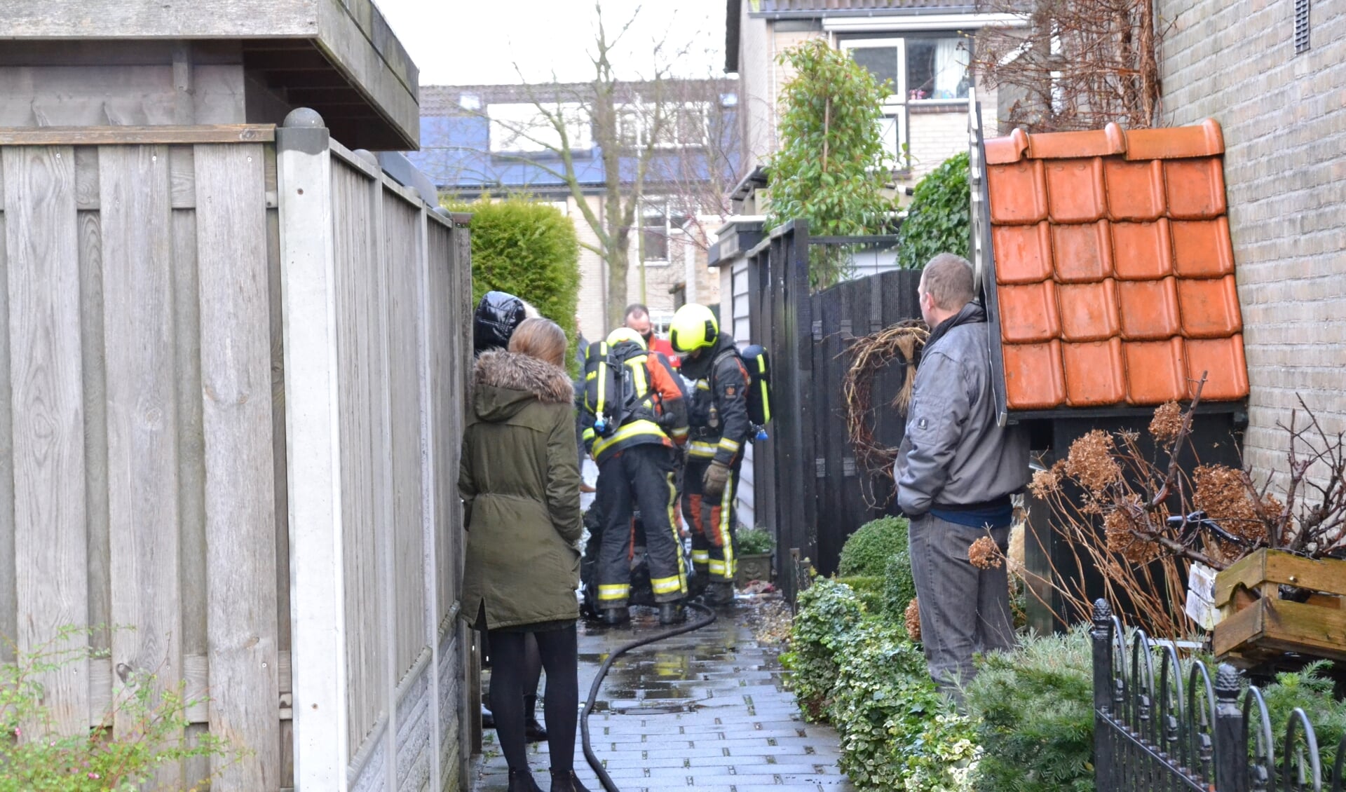 Op nieuwjaarsdag rukte de brandweer uit voor brand in een kliko aan de Woubrechterf.