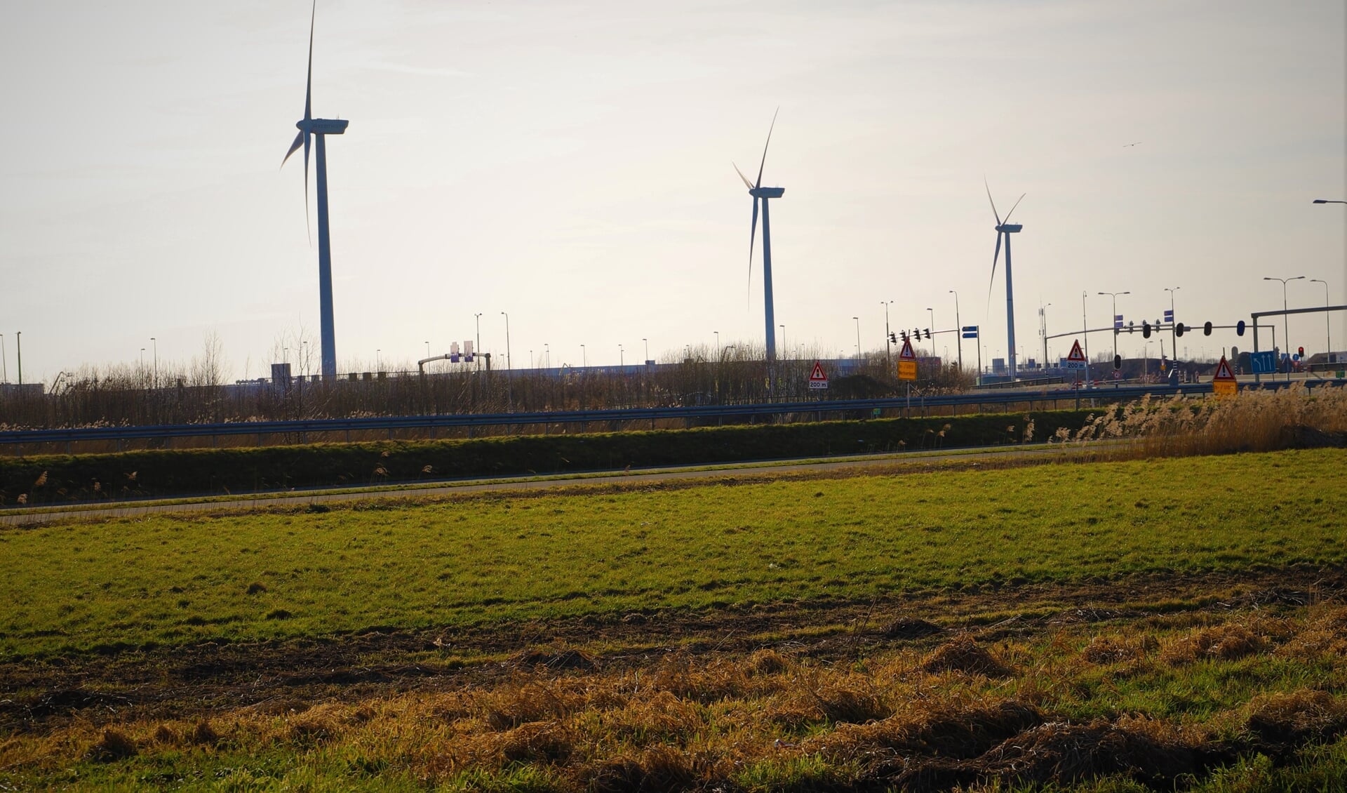 Windturbines bij Doelwijk.