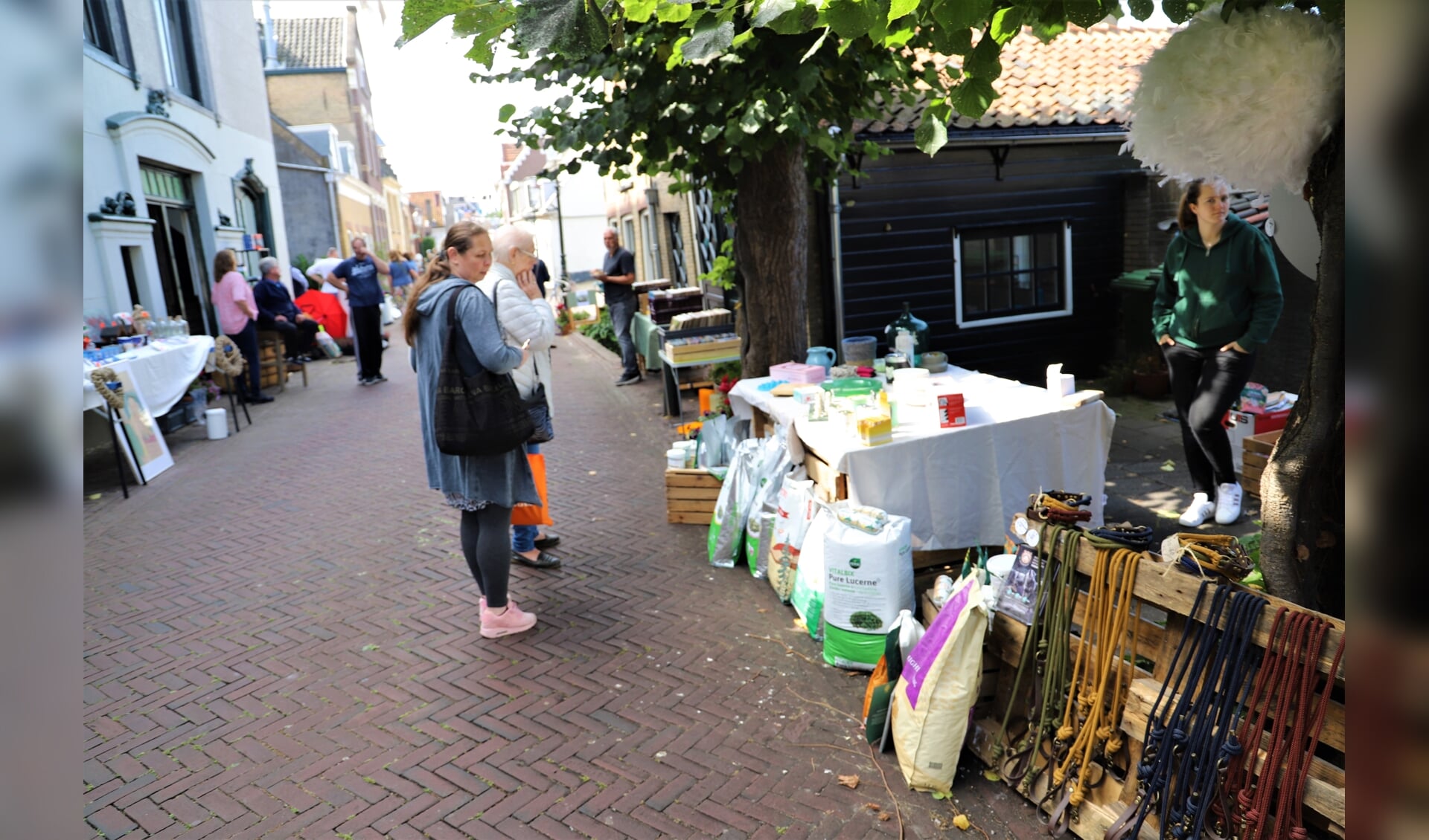 Bewoners rond de Dorpsstraat hielden een - met het oog op het Mediterraanse thema - 'Franse' rommelmarkt.