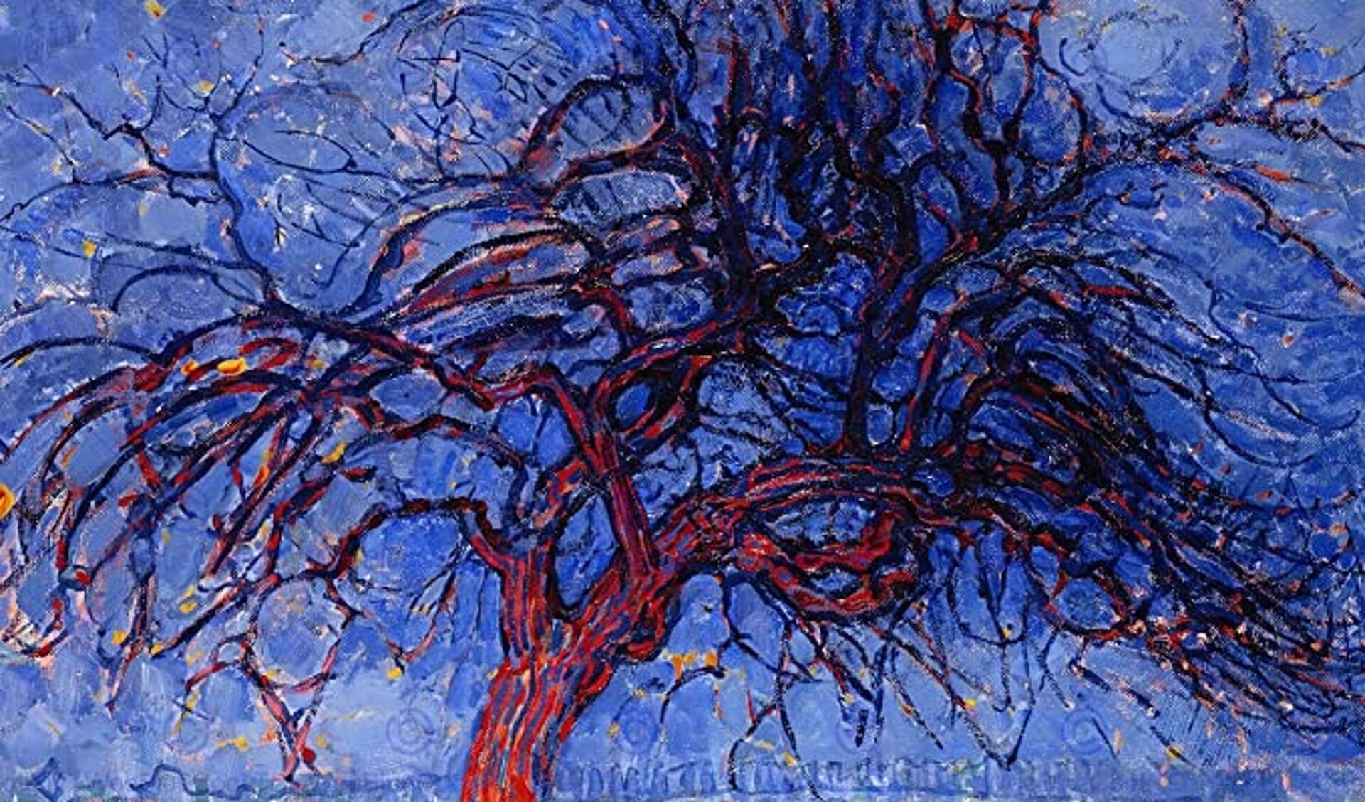 Met zijn schilderij 'Avond; De rode boom' brak Mondriaan volgens kenners voorgoed met zijn naturalistische stijl.