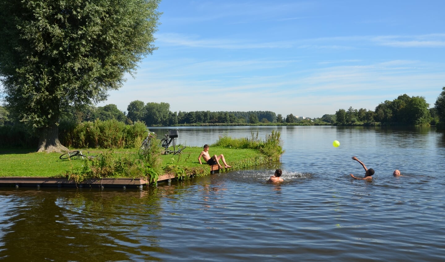 't Weegje in Waddinxveen staat niet te boek als officiële zwemplek en wordt dus niet gecontroleerd op bijvoorbeeld blauwalg. (foto: HvH)