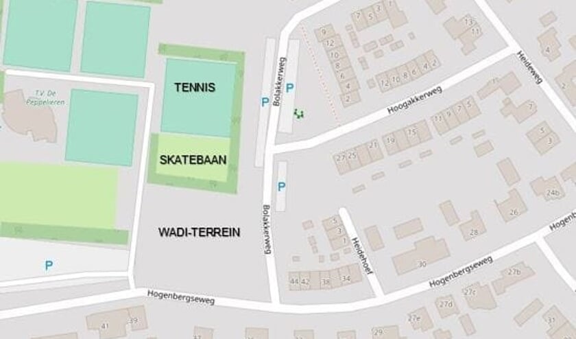 Een schets van waar het skateparkje moet komen te liggen. | Fotonummer: 26c7dd