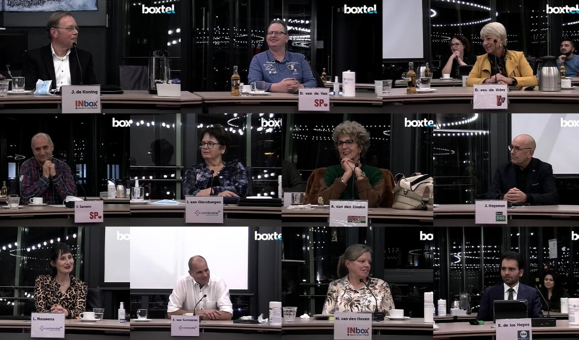Van boven naar beneden, van links naar rechts: Jan de Koning, Dave van de Ven, Dymph van de Vries, Frans Sannen, Ineke van Giersbergen, Anja van den Einden, Jos Hegeman, Lola Nouwens, Evert van Summeren, Marria van den Hoven, Roel de los Hoyos. Rianne van Esch was wegens ziekte dinsdag verhinderd tijdens de raadsvergadering.