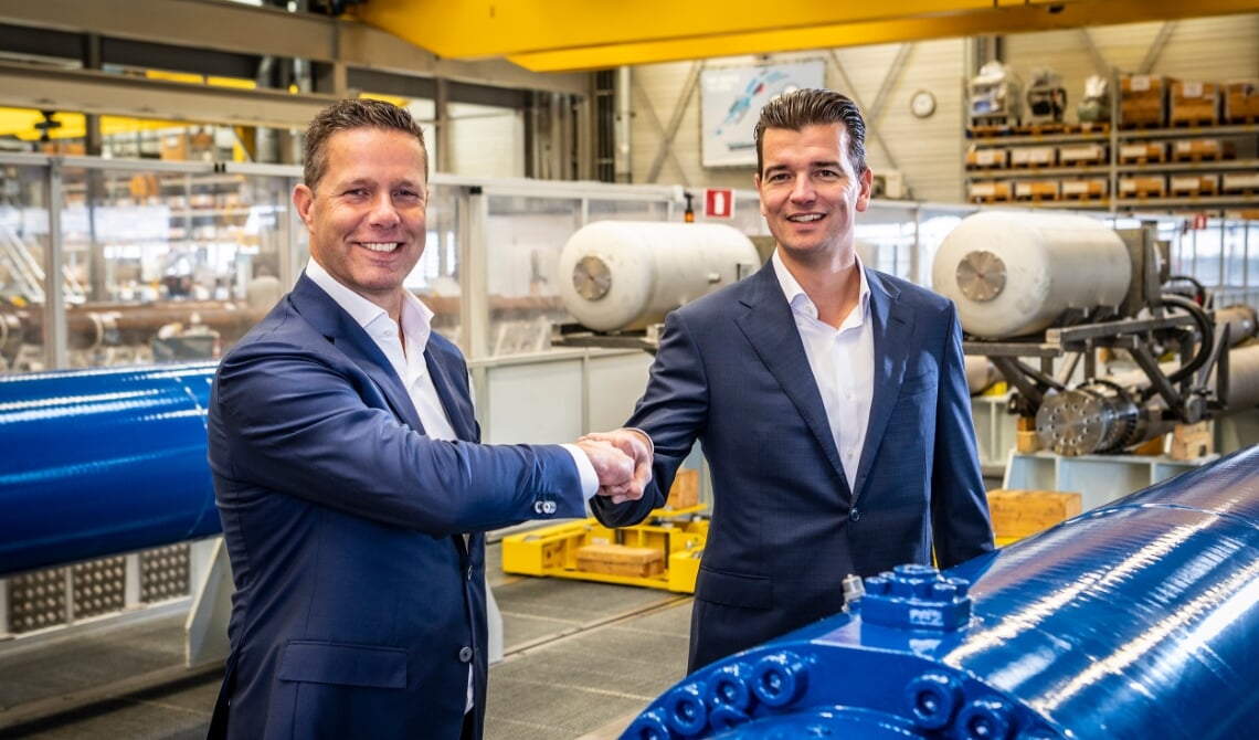 <p>Durk-Jan Nederlof/Bosch Rexroth en Izaak Veerman/Van Halteren Group. (Foto: Thomas Segers)</p>