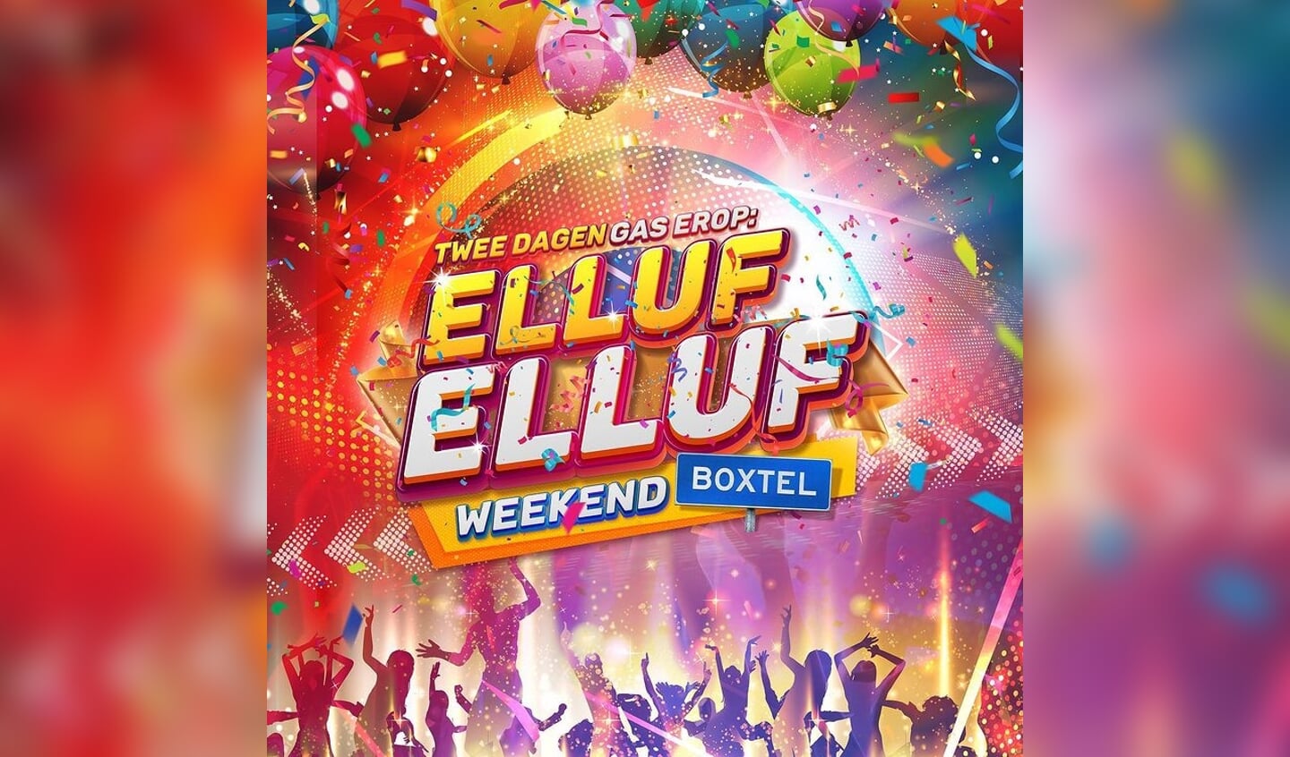 De poster van Elluf Elluf Weekend Boxtel, waarvoor de huisstijl ontworpen is door Boxtelaar Rob Housen. (Foto: Elluf Elluf Weekend Boxtel)