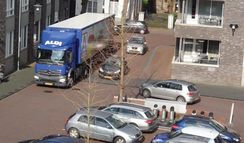 Deze foto liet Govaerts zien. Een 'flessenhals' die voor meer en meer problemen kan gaan zorgen als het verkeer en vrachtverkeer toeneemt.