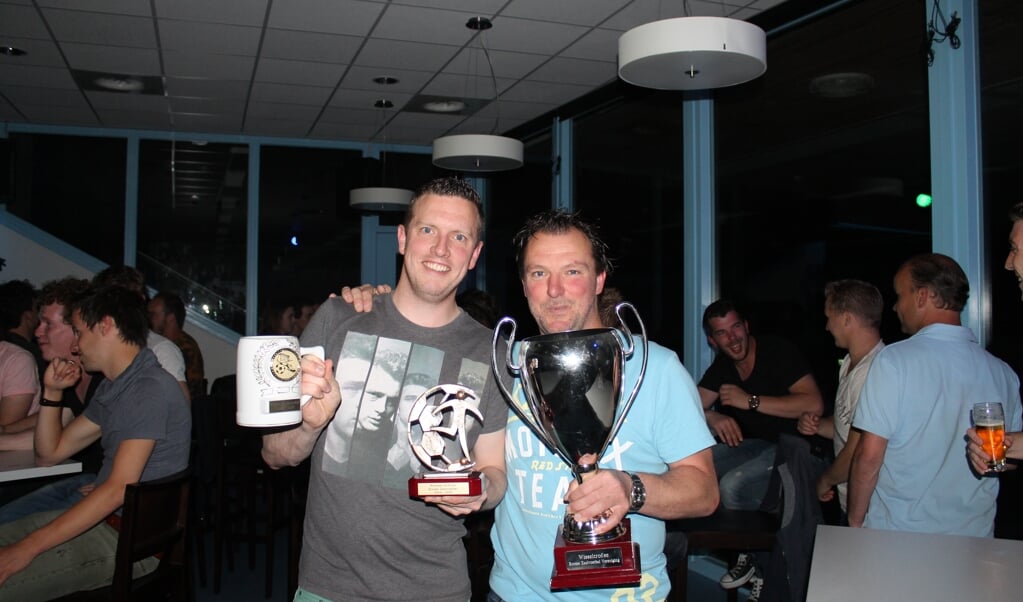 Erik Verhagen (l) en Michel Wouters van Bart Klerkx/Brabant Sport. Ze werden vorig jaar kampioen en pakten de beker.