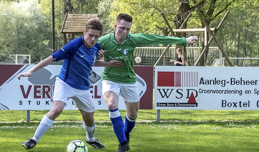 Op de foto namens Boskant een actie van Rens van de Wijdeven die zondag beide doelpunten voor z’n rekening nam. | Fotonummer: 81134e