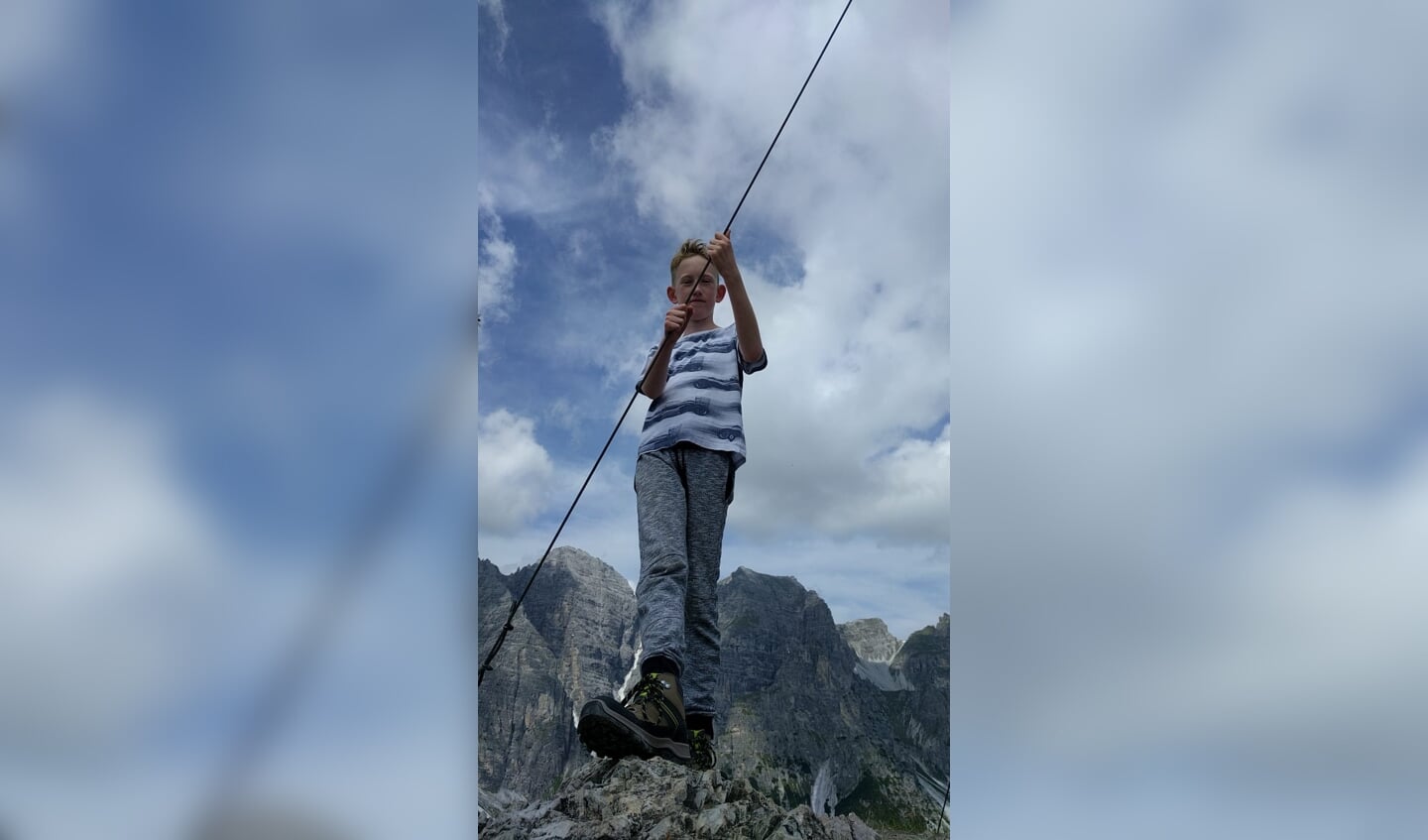 Cas Schellekens Bijna zwevend op grote hoogte in Oostenrijk (Stubaital, Tirol)