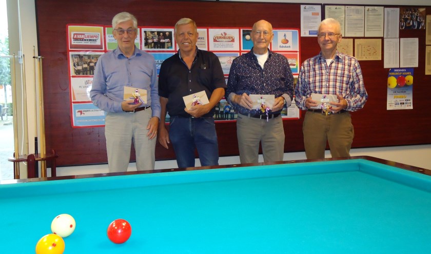 v.l.n.r. Gerard van der Steen (1), Martien van Schijndel (2), Ben van Genugten (3) en Jan van Erp (4). | Fotonummer: 7d87a0