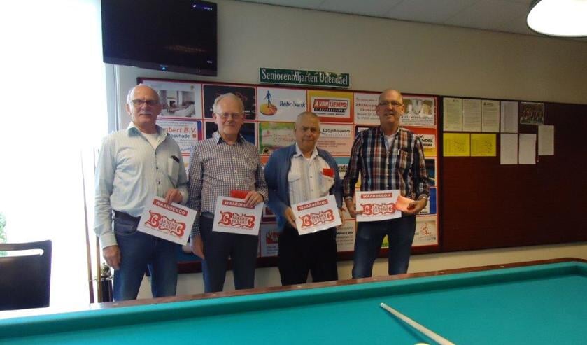v.l.n.r.: Wim Wijnen, Ad Verhagen (1e), Peter van Kempen, Martien Vervoort (2e). | Fotonummer: 75afc8