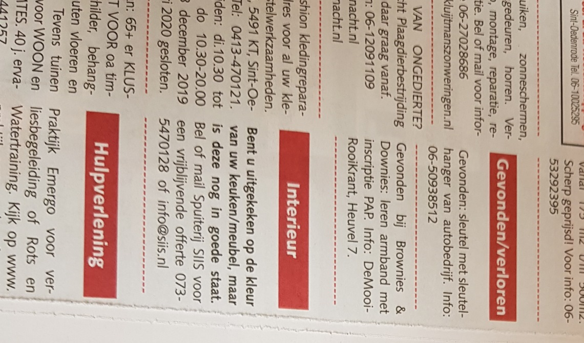 Er is een speciale pagina ingericht voor de mooirooitjes.