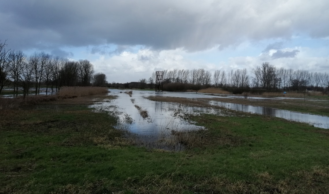 Het water heeft er wel ooit hoger gestaan, maar ook nu is het er kletsnat.