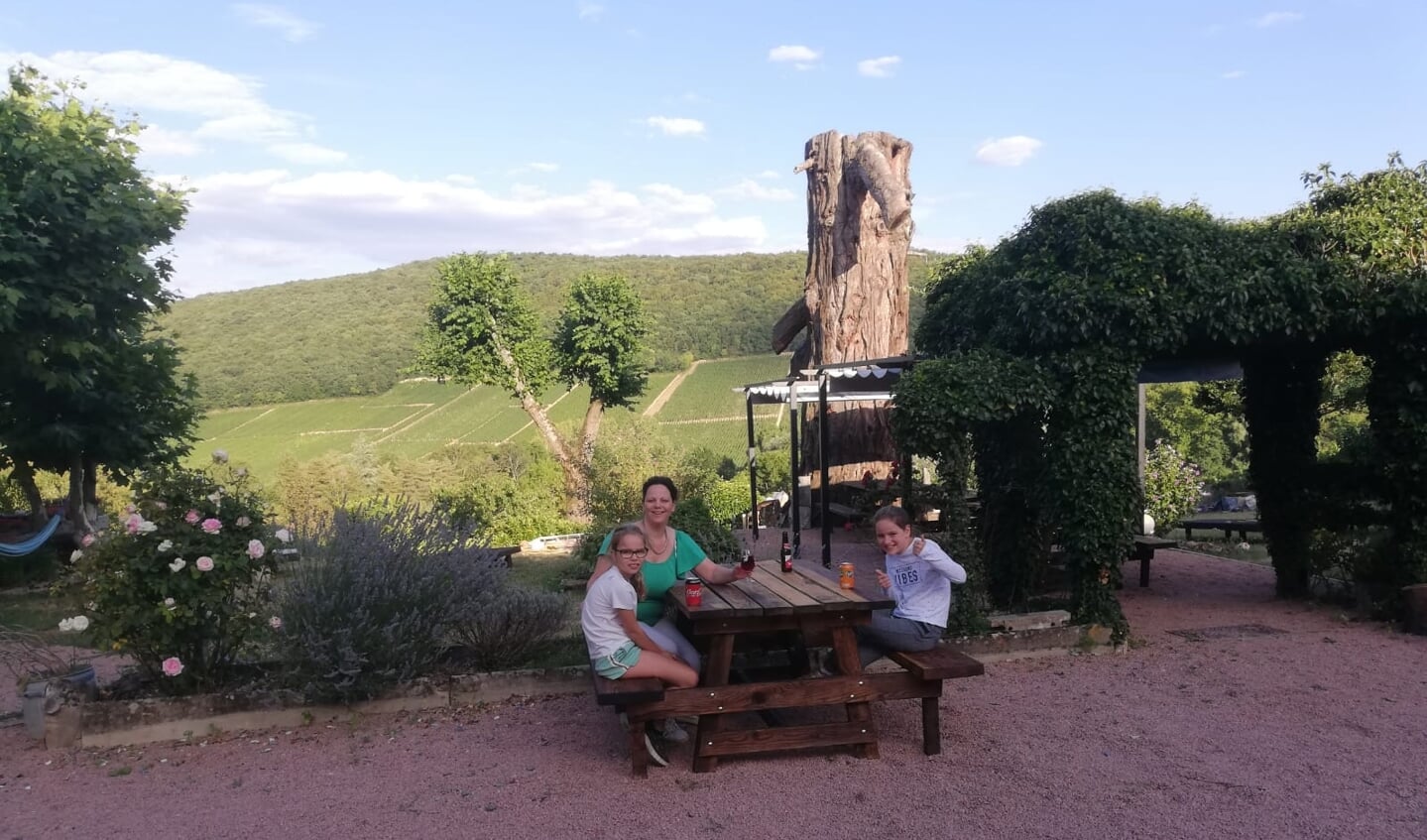 Familie van den Broek bij een mooi wijnhuis in Frankrijk