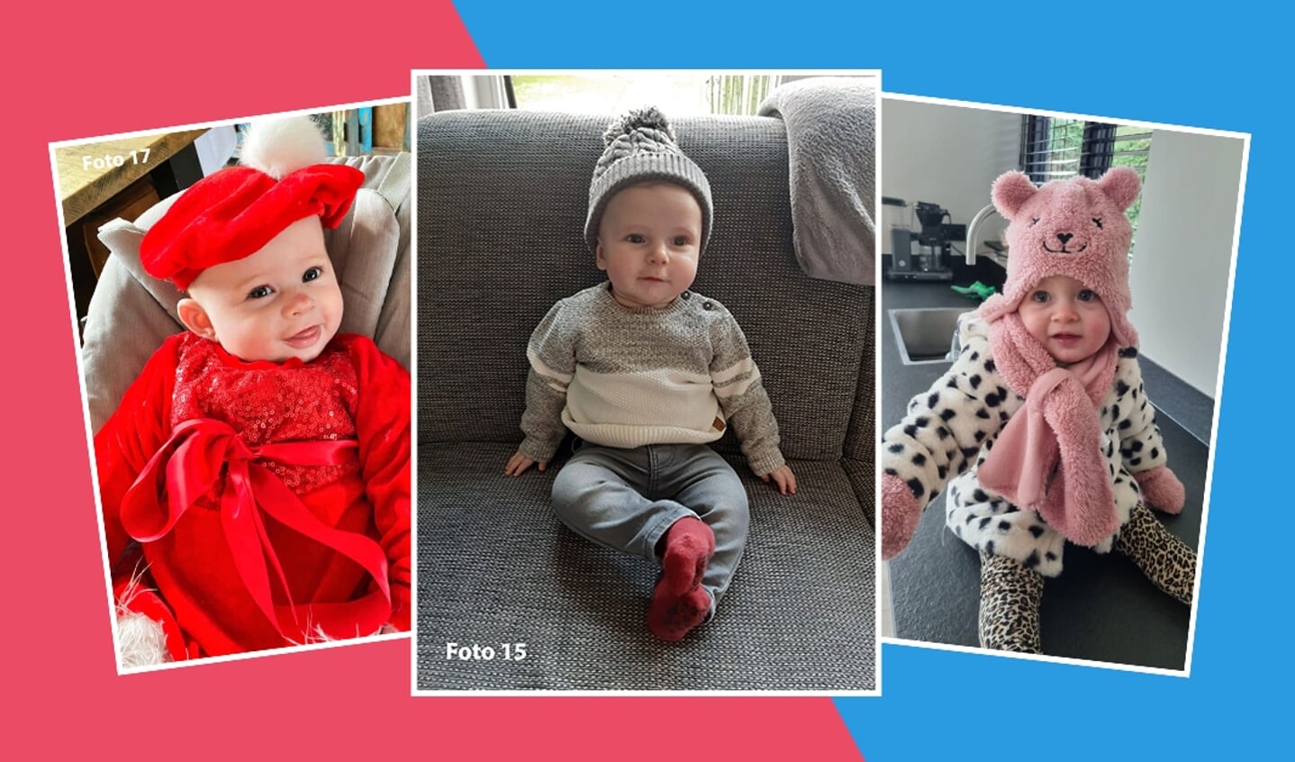 De top drie van de baby wedstrijd.