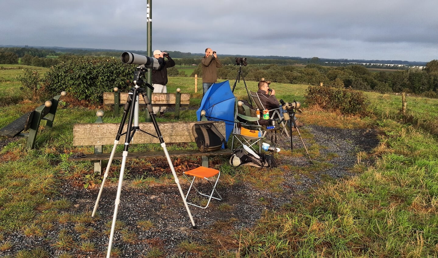 Tellen van trekvogels op de Vlagheide.