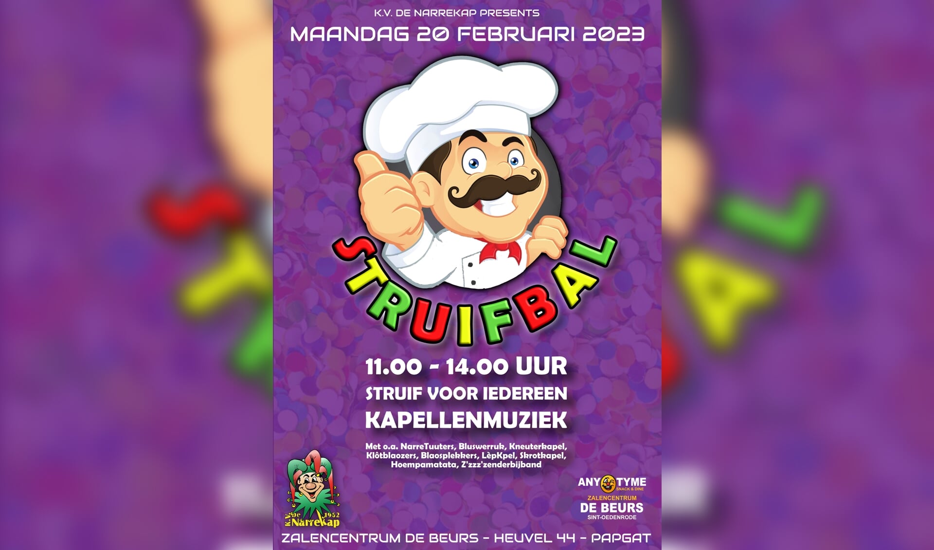 Flyer Struifbal K.V. de Narrekap