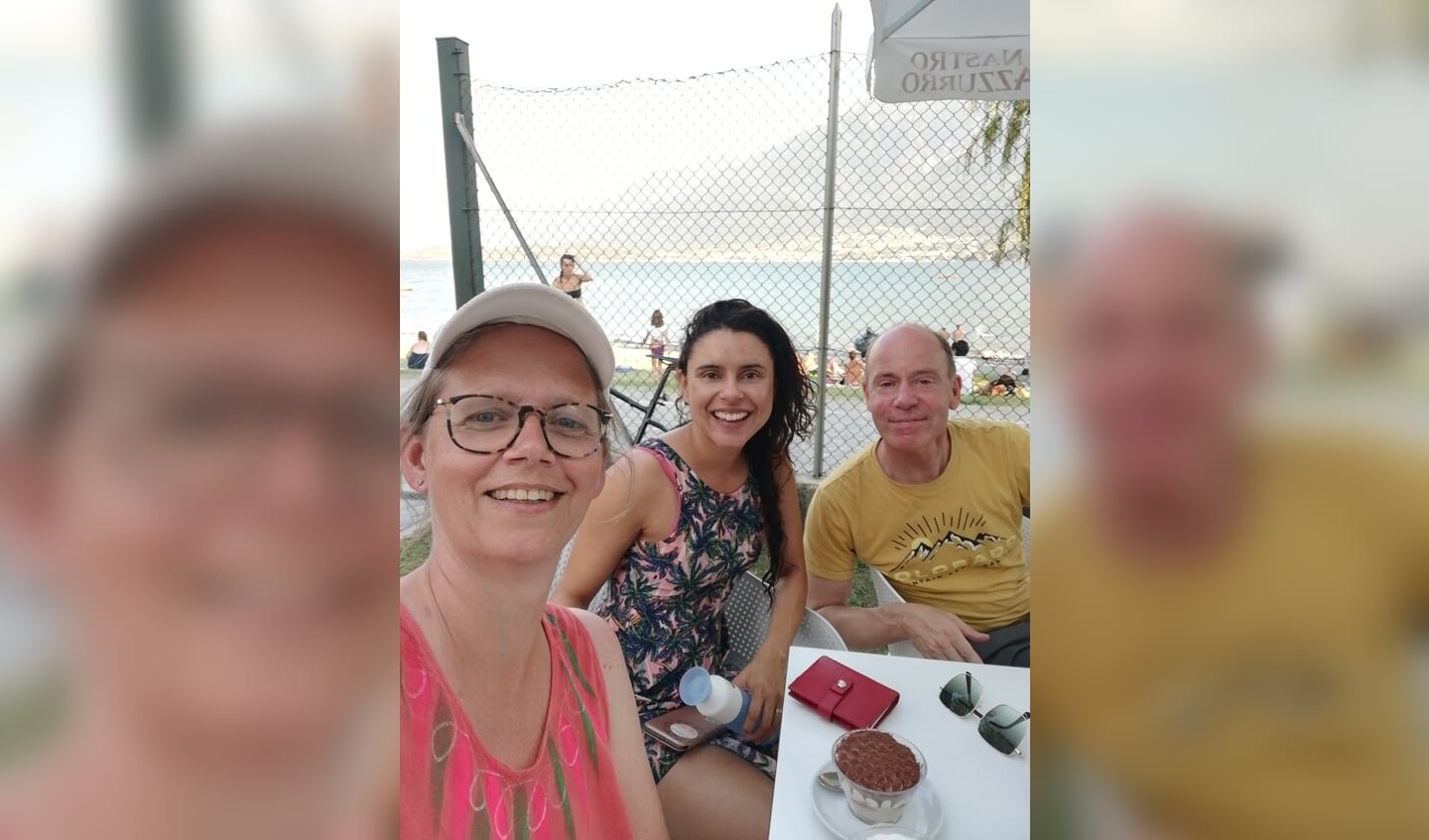 Samen met Rico en Veronica met de tent op camping Gardenia in Domaso aan het Comomeer.