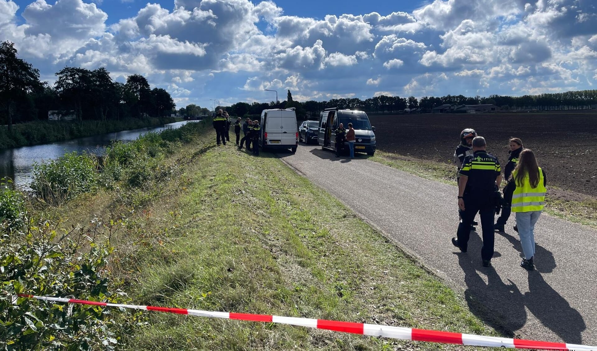 Het gebied is afgezet.
