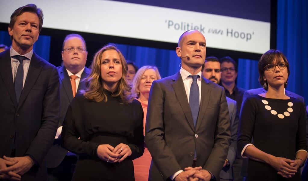 V.l.n.r.: Joel Voordewind, Carola Schouten, Gert-Jan Segers en Carla Dik-Fabe. (beeld anp / Jeroen Jumelet)