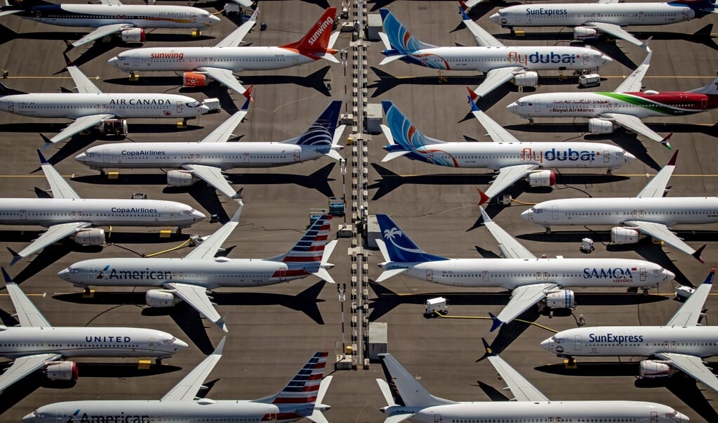 De Boeing 737 Max werd aan de grond gehouden nadat eind 2018 en begin 2019 twee toestellen waren neergestort. (beeld epa / Gary He)