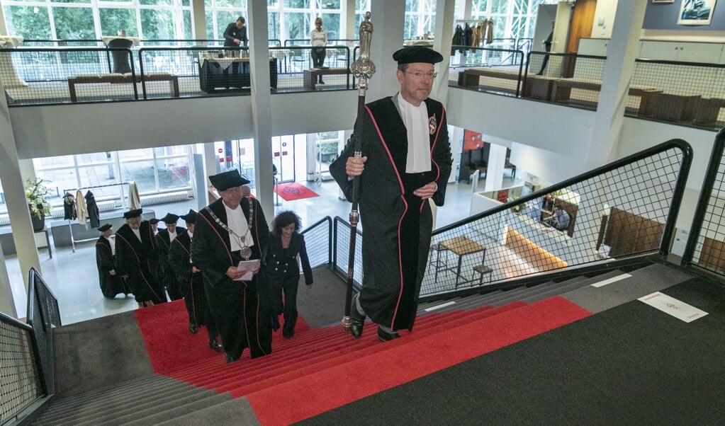 De opening van het academisch jaar aan de Radboud Universiteit Nijmegen, op 31 augustus dit jaar. (beeld anp / Ronald Heitink)