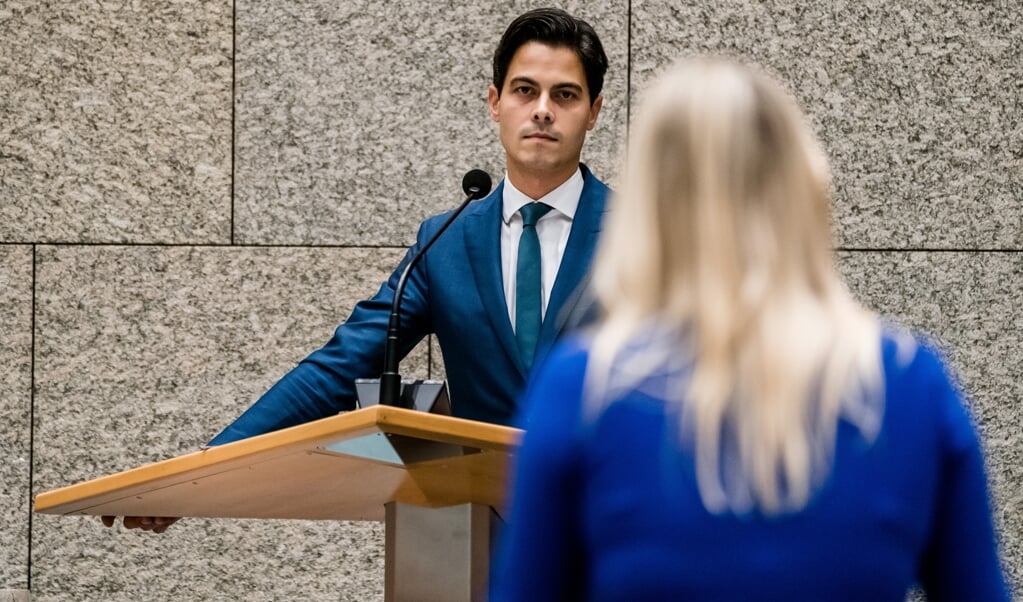 Rob Jetten (D66) in september tijdens de algemene beschouwingen in de Tweede Kamer. (beeld anp / Bart Maat)
