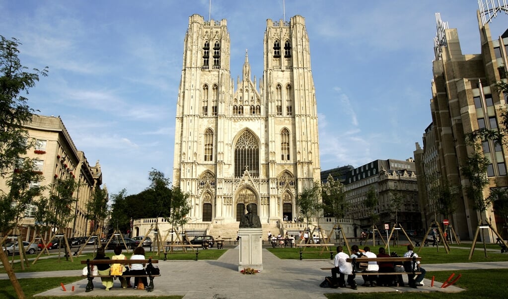 Sint-Michiels- en Sint-Goedelekathedraal in Brussel.  (beeld anp / Lex van Lieshout)