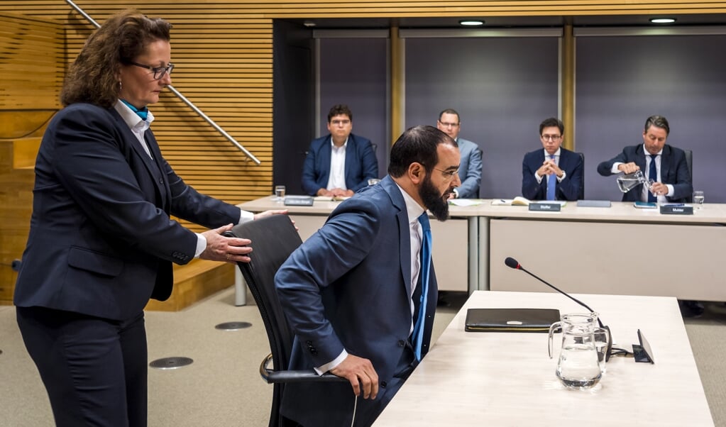 Abdelhamid Taheri, voormalig bestuursvoorzitter van de As-Soennah moskee, is maandag verhoord door de parlementaire ondervragingscommissie. (beeld anp / Lex van Lieshout)
