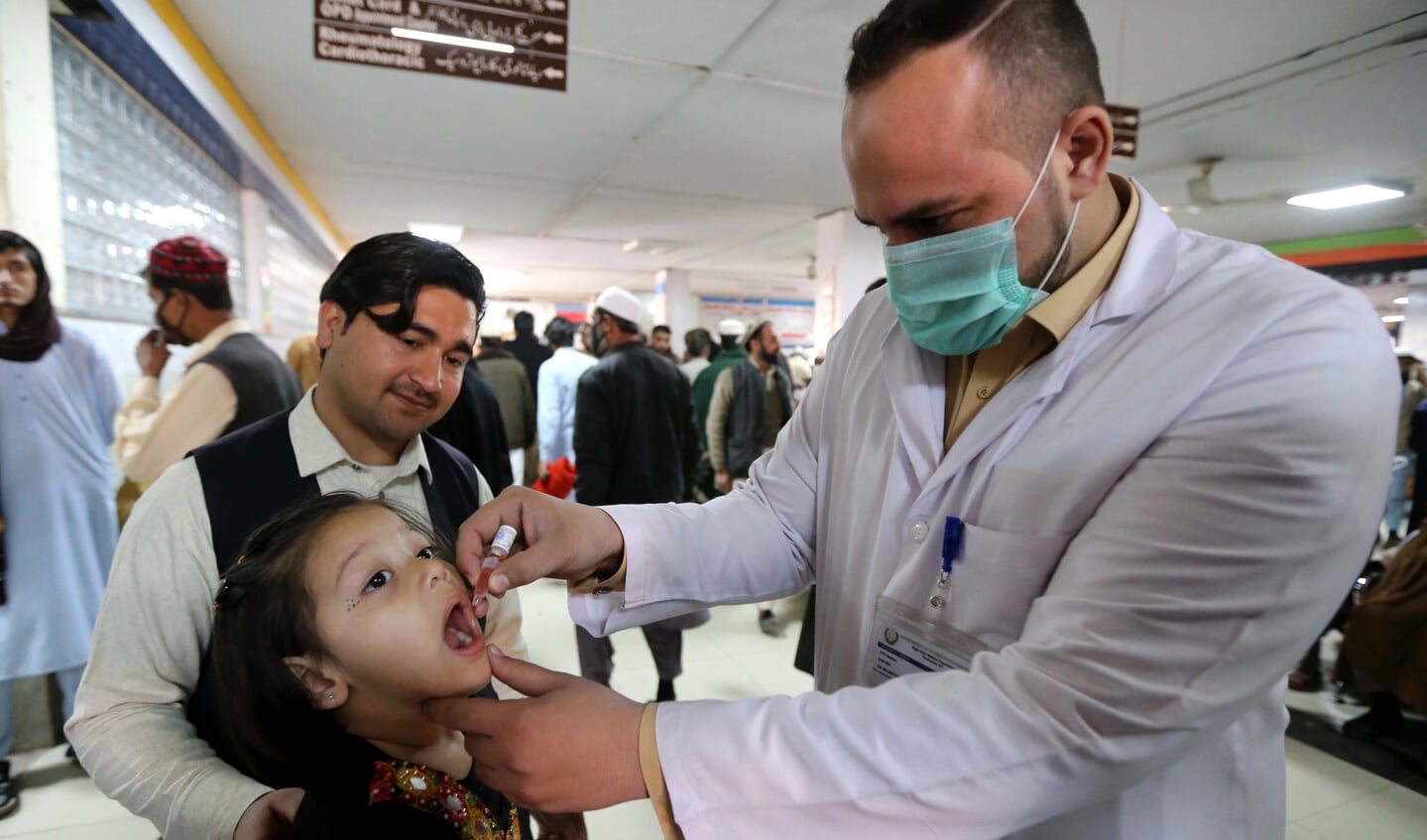 Begin dit jaar werden kinderen in Pakistan nog ingeënt tegen polio.