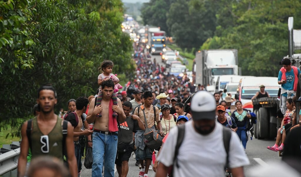 Migranten op doortocht in Mexico.  (beeld afp / Isaac Guzman)