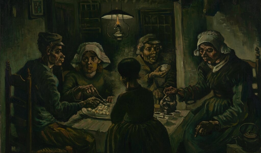 Vincent van Gogh, 'De aardappeleters', april-mei 1885, olieverf op doek, 82 x 114 cm, Van Gogh Museum. (beeld Van Gogh Museum)