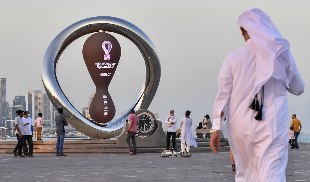 Straatbeeld in Qatar.  (beeld epa / Noushad Thekkayil)