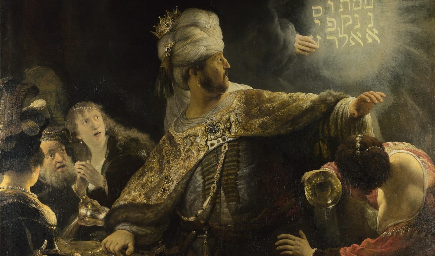 Rembrandt van Rijn (1606-1669), Het feestmaal van Belsassar (ca. 1637).