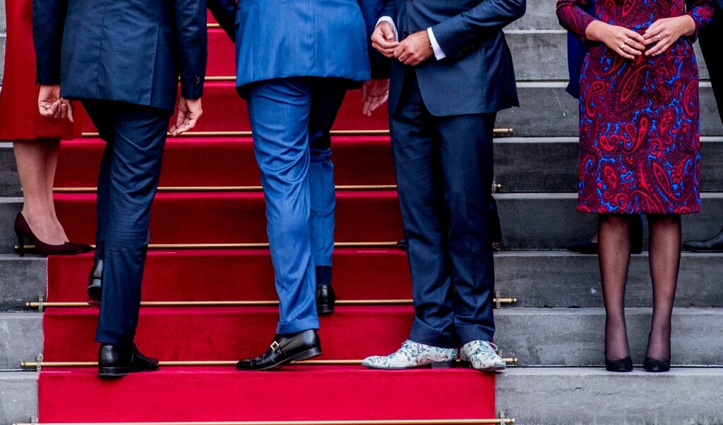 Het kabinet-Rutte III op het bordes van Paleis Noordeinde bij de presentatie in 2017.  (beeld anp)