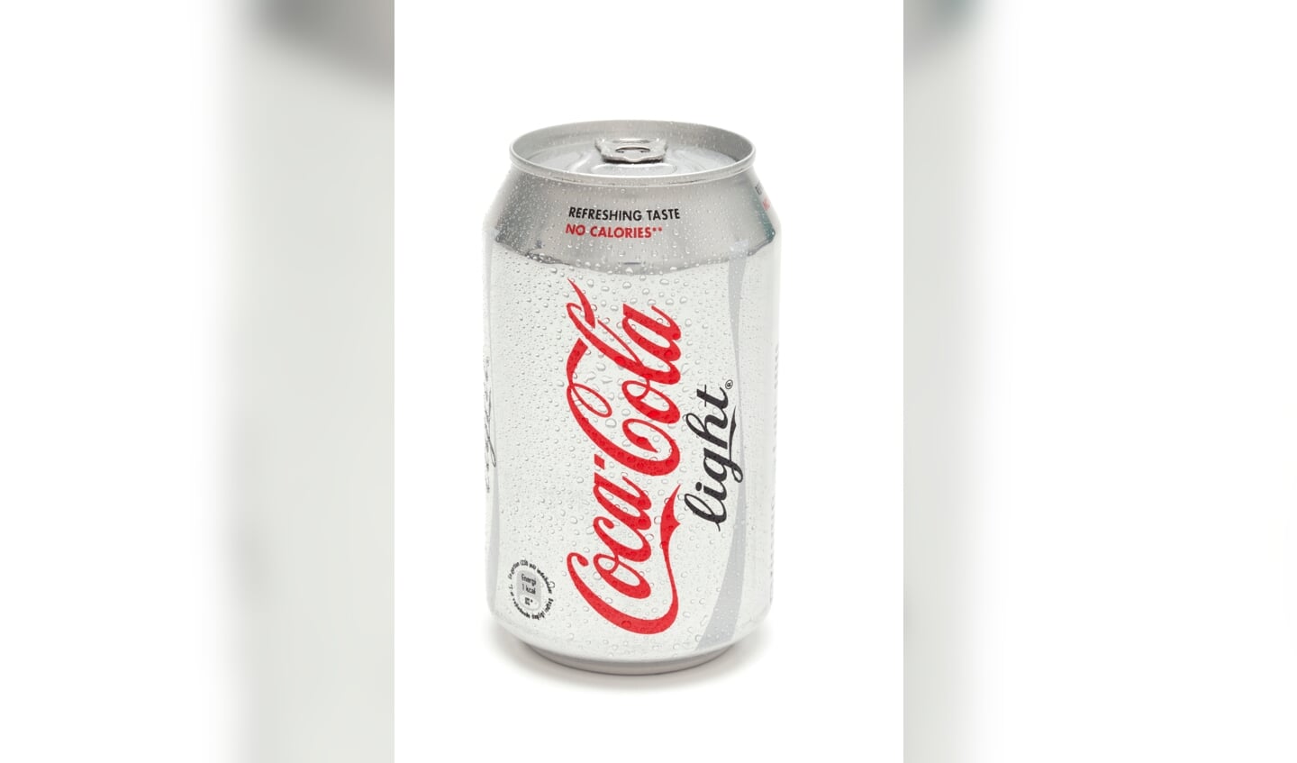Trebnje, Slovenia - June 03, 2011: A can of Coca Cola light without calories on the white background with a little shadow.