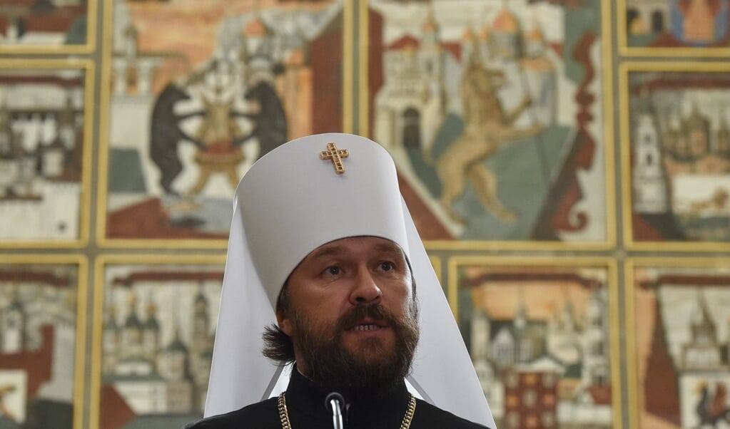 Metropoliet Hilarion van Volokolamsk, het hoofd van de 'externe betrekkingen' van het Russisch-orthodoxe patriarchaat van Moskou. (beeld Vasily Maximov / afp)