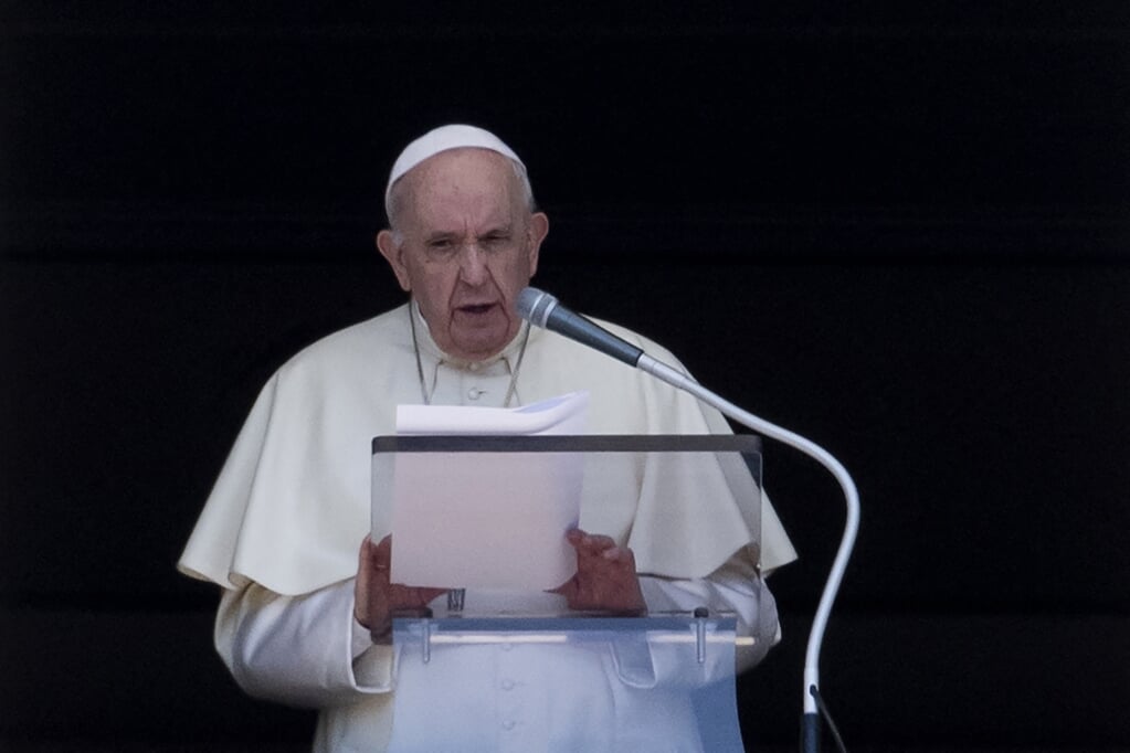 Paus Franciscus is een van de kerkleiders die een oproep ´om te luisteren naar de roep van de aarde´ ondertekende.  (beeld afp / Tiziana Fabi )