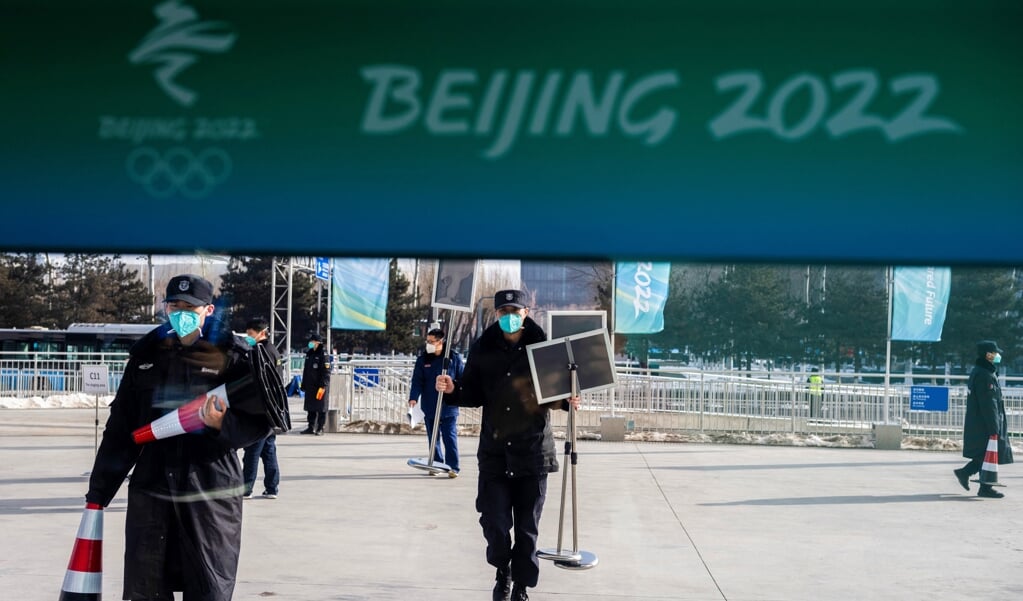 Voorbereidingen voor de Olympische Winterspeling in Beijing.  (beeld afp / Jewel Samad)