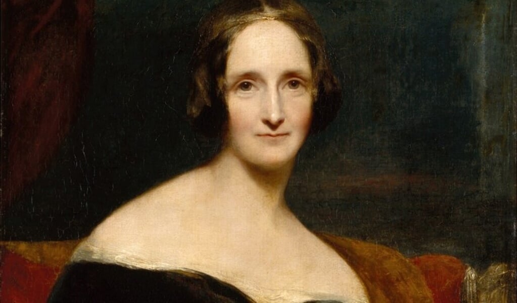 Portret van Mary Shelley rond 1840 door Richard Rothwell.  (beeld wikipedia)