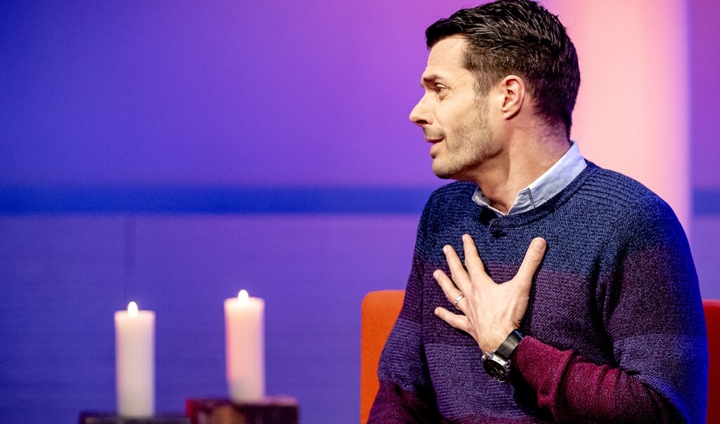 Evangelist Jurjen ten Brinke tijdens een livestream op de Dag van het Nationaal Gebed in 2020. (beeld anp / Sem van der Wal)
