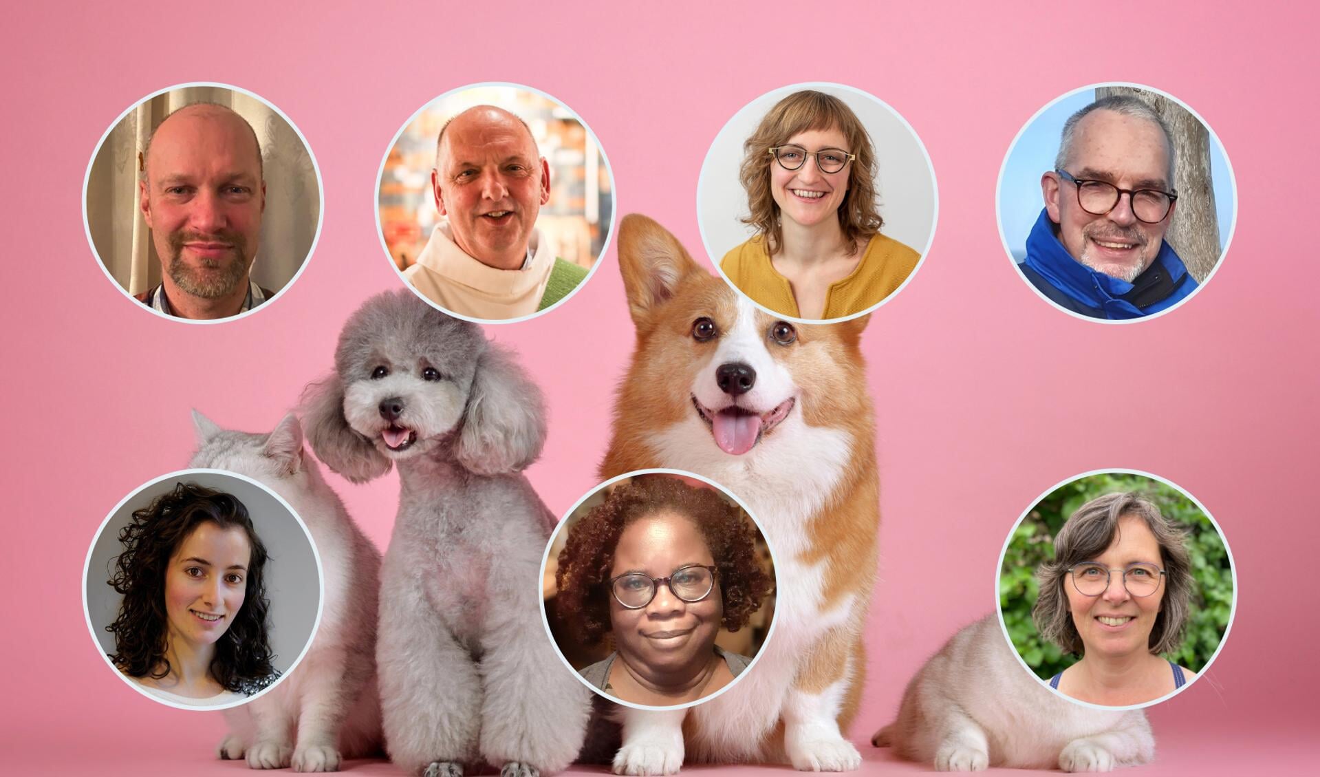 Van links naar rechts: Klaas Hoff, André van Aarle, Matty van Leijenhorst, Nico van der Vegt, Maria Bouwman, Sandra Oosterwolde, Henriëtte de Jong.