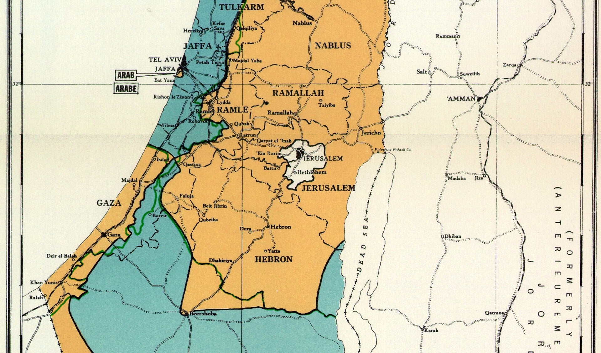 Het verdelingsplan voor Palestina van de Verenigde Naties bij resolutie 181.