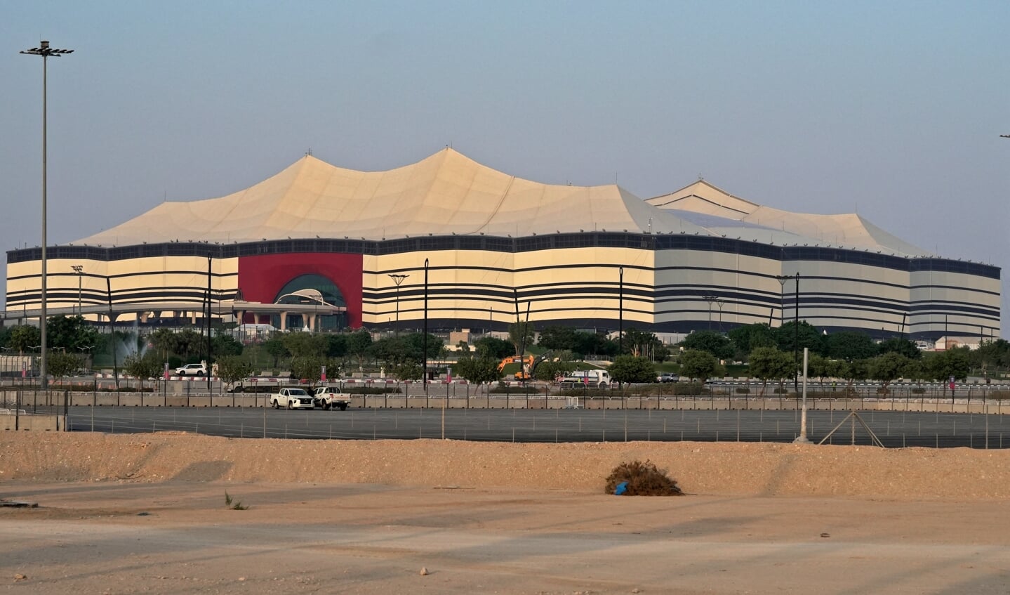 Het Al-Bayt-stadion in Doha waaraan Paulson Johnson heeft meegebouwd.