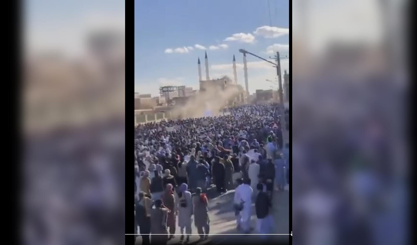 Demonstraties na het vrijdaggebed in Zahedan - tweet van Masih Alinejad, Iraans dissidente in de VS en op de dodenlijst van het Iraanse regime